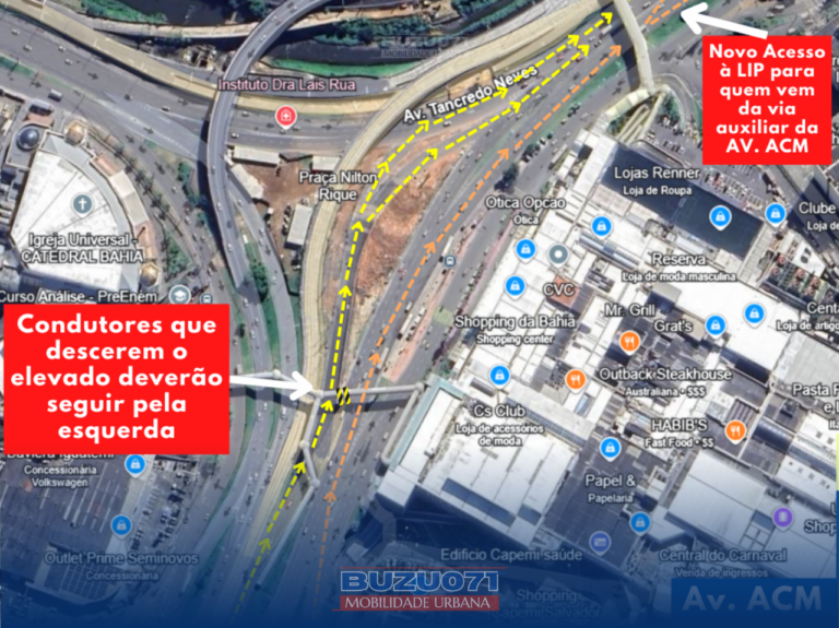Trânsito na Avenida ACM será alterado nesta sexta-feira (15) por conta de obras na região