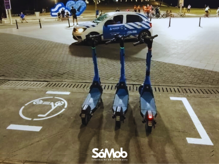Primeiros pontos de estacionamento de patinetes elétricos são implantados em Salvador
