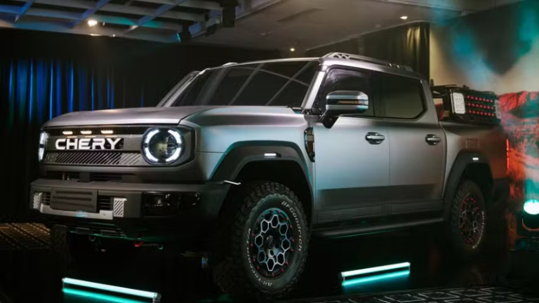 Chery apresenta picape híbrida a diesel para rivalizar com Hilux e Ranger