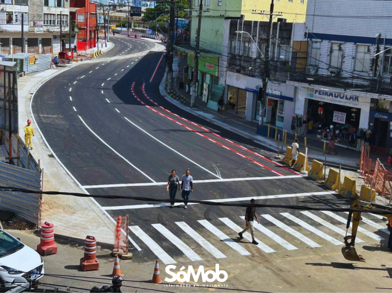 Trecho da Avenida Jequitáia é liberado antes do prazo após avanço das obras do VLT em Salvador
