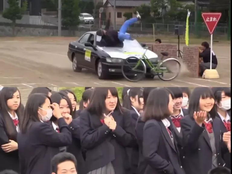 Escolas japonesas usam simulações chocantes para ensinar crianças sobre os perigos do trânsito