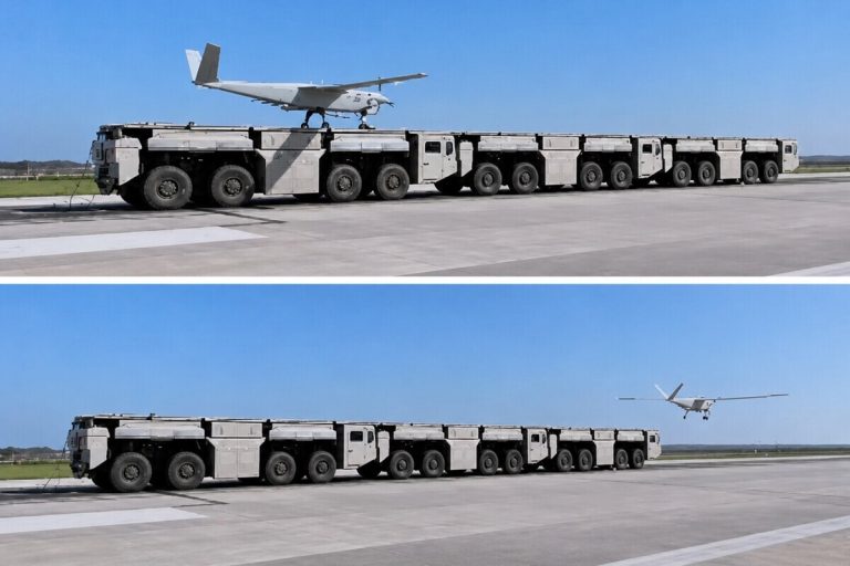 China transforma caminhões em base de lançamento para drones militares
