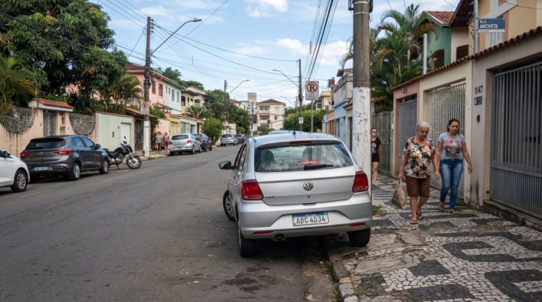 Estacionar com duas rodas sobre a calçada pode render multa e remoção do veículo