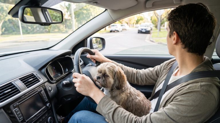 Levar cachorro no colo ao dirigir gera multa de R$ 130,16 e quatro pontos na CNH