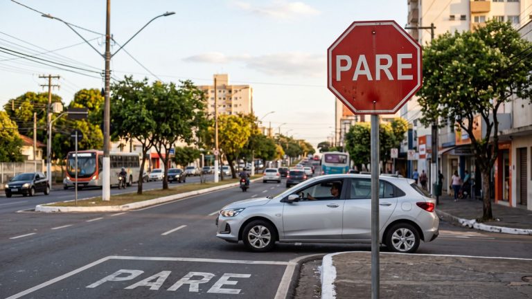 Ignorar placa PARE gera multa de R$ 293,47 e sete pontos na CNH