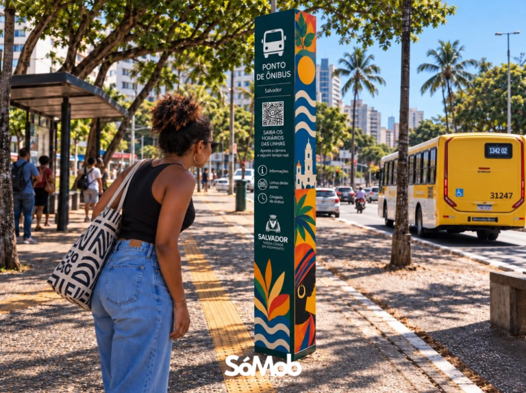 Semob estuda instalar totens com QR Code para informar itinerários e horários de ônibus em Salvador